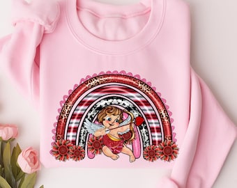 Valentine Cupid Graphic Sweatshirt, Western Boho Style