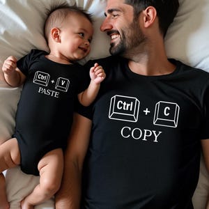 Ctrl+C Ctrl+V Matching Father Son Shirts, Dad and Baby Outfit, Funny Copy Paste T-Shirts, Fathers Day Gift, Gift for Dad and Son.