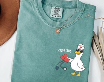 Comfort Colors Silly Goose Nurse Shirt, RN ER Tee