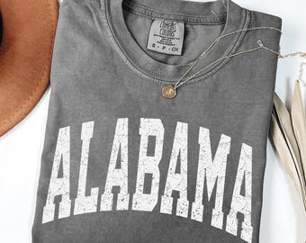 Comfort Colors® Alabama Shirt, Vintage Alabama Tee, Distressed State Graphic Shirt, Southern Pride T-Shirt, Alabama Game Day Tee.