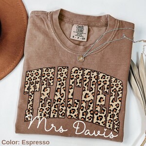 Comfort Colors Leopard Teacher Shirt, Teacher Shirt, Teacher Life Shirt, Teacher Tee, Teacher, School Shirt.