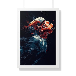 Star Wars Stormtrooper Framed Vertical Poster, Trippy Sci-Fi Wall Art, Movie Fan Gift, Galactic Empire Home Decor, Geeky Print