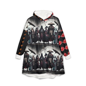 Naruto-Akatsuki-Cozy Anime Hooded Blanket - Perfect for Fans, Gift for Birthdays, Cosplay Comfort, Movie Nights, Home Decor