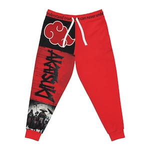 Akatsuki-Athletische Jogger mit Anime-Inpiriertem Design | Stilvolle Freizeitkleidung, Geschenke für Anime-Fans, perfekt für Lounge und Sport