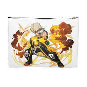 Bakugo Accessory Pouch - Anime Zipper Bag, Hero-Inspired Makeup Case, Fun Travel Organizer, Cosplay Cosmetics Holder, Comic Book Storage