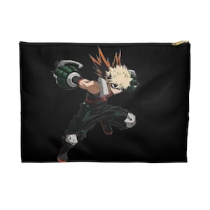 Bakugo Accessory Pouch - Anime Zipper Bag, My Hero Academia Makeup Bag, Katsuki Bakugo Pencil Case, Hero-Inspired Purse Organizer,