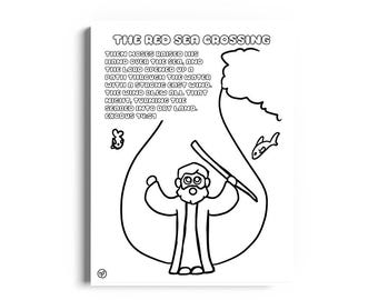 Moses and the Red Sea Coloring Page: Bible Story Printable (PDF Download)