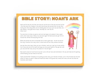 Noah's Ark Activity Pack: Bible Story, Worksheets (PDF Download