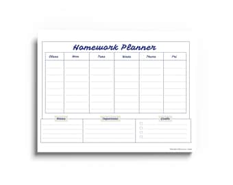 Daily Homework Planner – Printable Student Planner for 6th–12th Grade | Subjects, Goals & Notes PDF