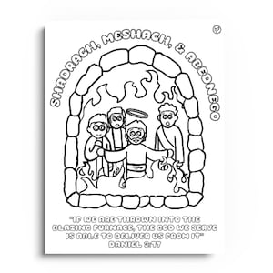 Shadrach, Meshach, and Abednego Coloring Page – Fiery Furnace Bible Story Printable for Kids | Christian PDF for Sunday School & Homeschool