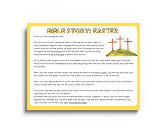 Easter Story Bible Activity Pack: Christian Worksheets & Coloring Pages (PDF Download)