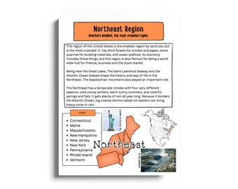 Northeast Region Unit Study | U.S. Regions Geography | Northeast States Worksheets | Homeschool Geography | Social Studies