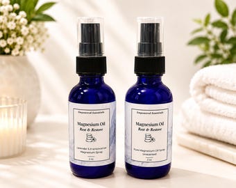 Spray de aceite de magnesio / Spray corporal tópico de cloruro de magnesio / Bruma relajante para el cuidado personal / Lavanda e incienso / Sin perfume