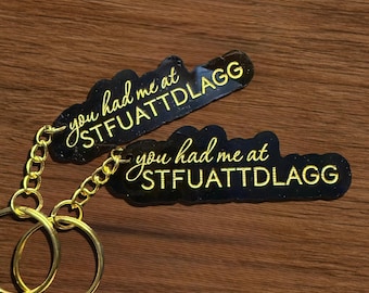 STFUATTDLAGG Keychain - Perfect for your favorite booktok loving, smut reading, romance obsessed person in your life. Black acrylic