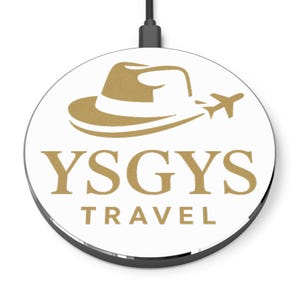 Travel-Inspired Wireless Charger - YSGYS Travel Design, Fast Charging Pad, Gift for Travelers, Desk Accessory, Tech Gadgets