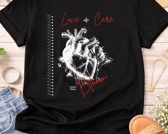 Anatomical Heart Illustration Tee | Love + Care Graphic Shirt