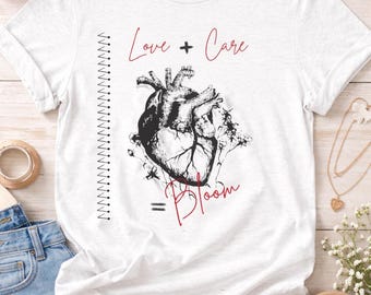 Anatomical Heart Illustration Tee | Love + Care Bloom Graphic Shirt