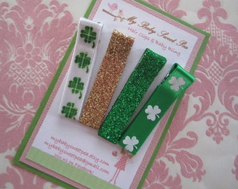 Girl hair clips - st patricks day hair clip - girl barrettes