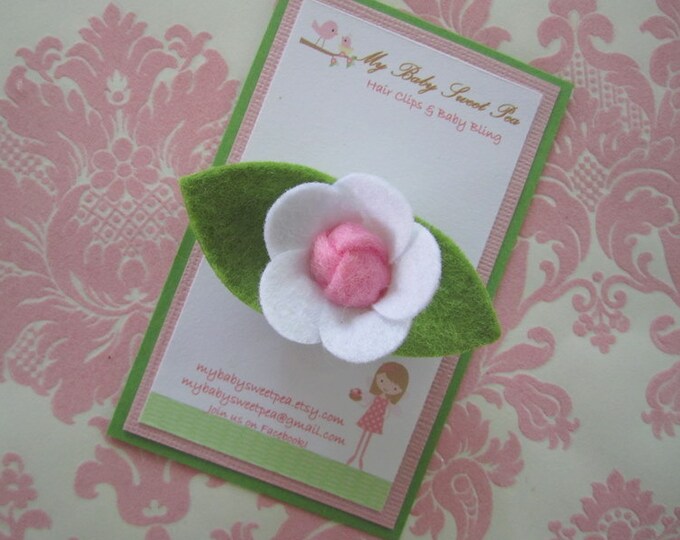 Girl Hair Clip White Flower Hair Clip No Slip Hair Clip Etsy