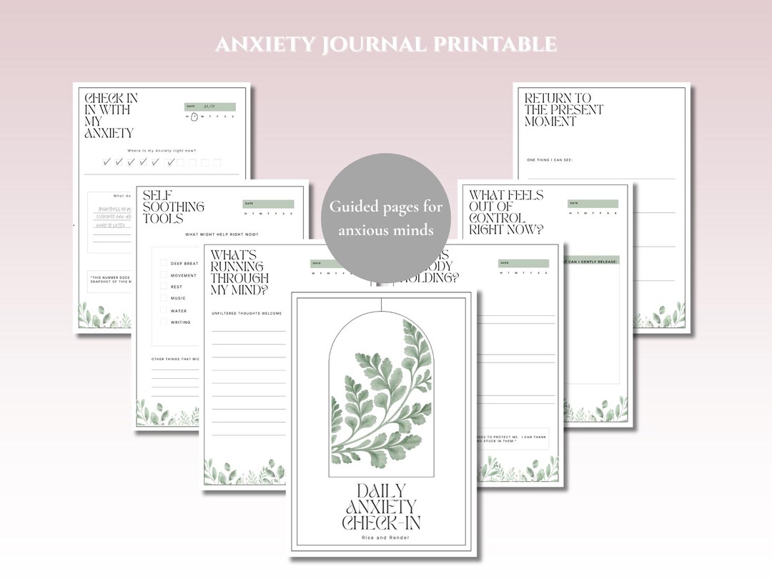 Anxiety Check-in Journal | Daily Mental Health Tracker (printable ...