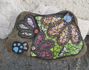 Kitty Cat Pet Memorial Mosaic Garden Stone