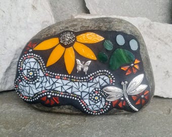 Bone and Paw Mosaic Pet Memorial