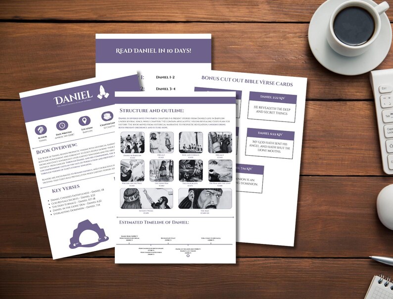 Daniel Scripture Template Daniel Bible Study Guide: Christian Infographic Pack (digital Download ...