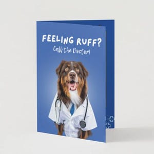 Tarjeta para sentirse mejor con temática de perro Reeling Ruff