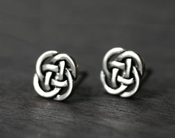 Celtic Earrings - Eternity Love Knot Studs