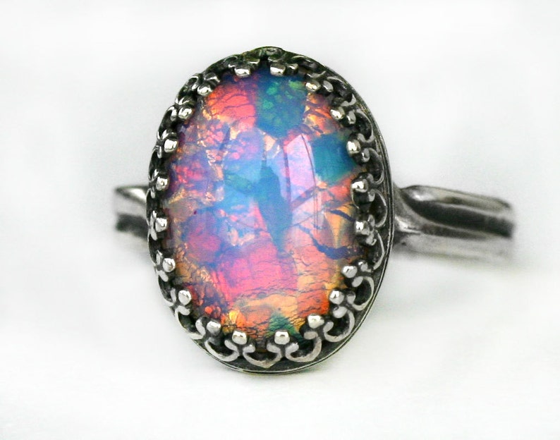 Pink Fire Opal Ring Etsy