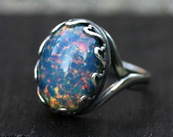 Blue Opal Ring - Size 5-9