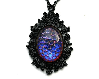 Gothic Snake Skin Opal Necklace