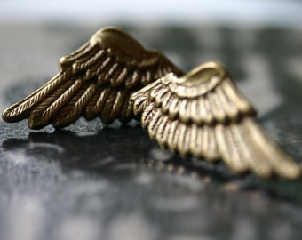 Gold Angel Wing Earrings