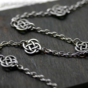 Celtic Knot Necklace in Antique Silver