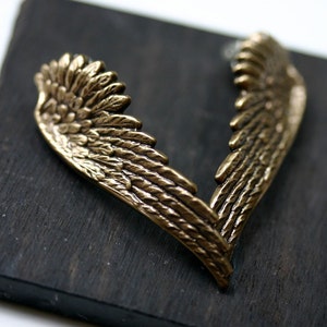 Double Finger Ring with Gold Angel Wing image 5