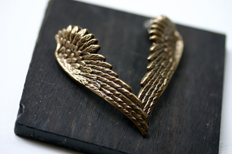 Double Finger Ring with Gold Angel Wing image 5