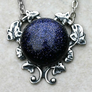 Constellation Necklace with Blue Goldstone Opal