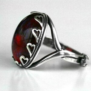 Fire Opal Dragon Breath Ring Adjustable 5-10 image 2