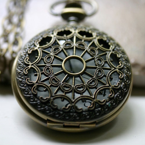 Steampunk Pocket Watch Necklace Mens Etsy