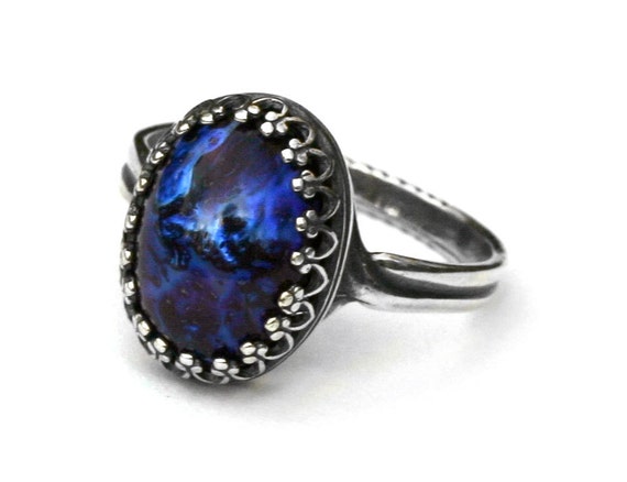Galaxy Opal Ring Blue Dragon Breath Etsy Galaxy Opal Ring Blue Dragon Breath Etsy