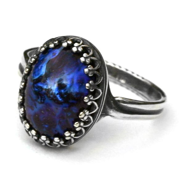 Galaxy Opal Ring - Blue Dragon Breath