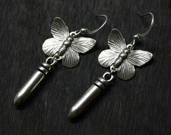 Bullet and Butterfly Earrings