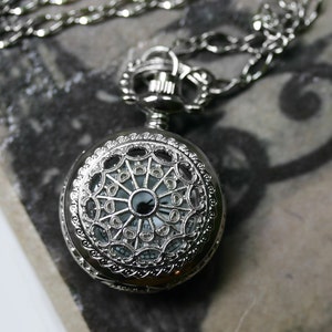 Silver Pocket Watch Necklace