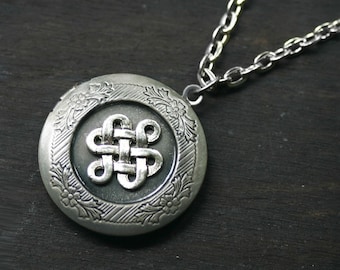 Celtic Locket in Antique Silver