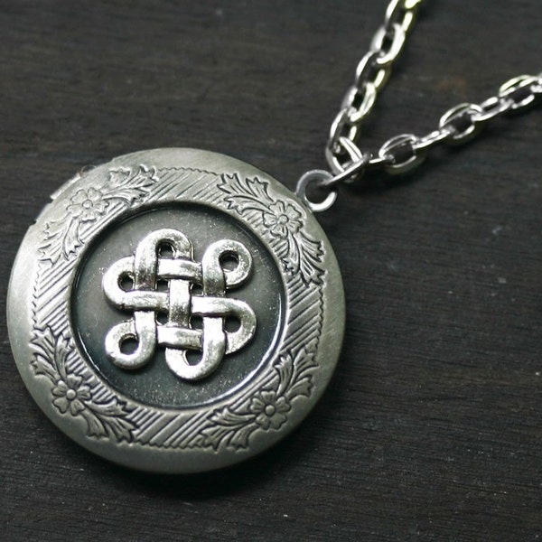 Celtic Locket in Antique Silver