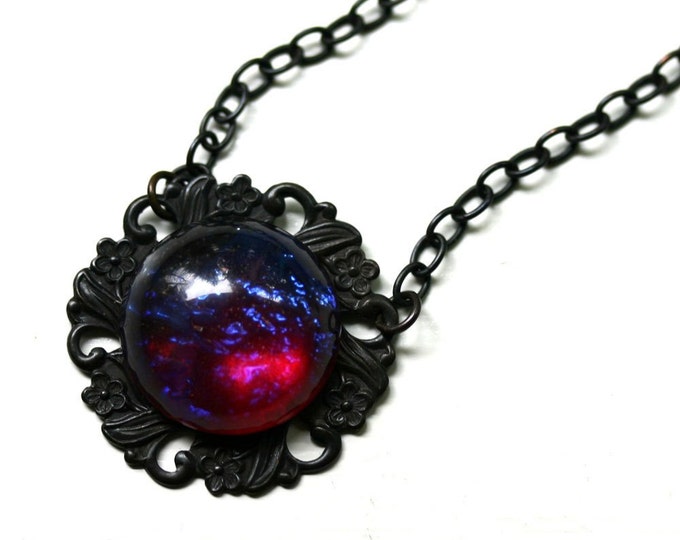 Dragons Breath Necklace Mexican Fire Opal Etsy