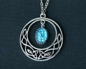 Celtic Opal Circle Necklace