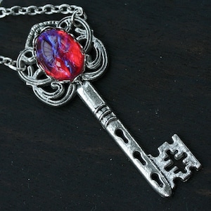 Dragon Breath Key Necklace - Mexican Fire Opal