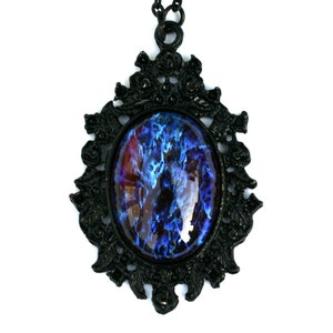 Firey Blue Dragon Breath Opal Necklace