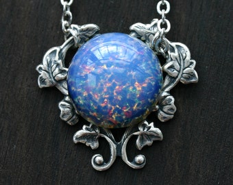 Periwinkle Blue Opal Necklace